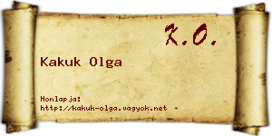 Kakuk Olga névjegykártya